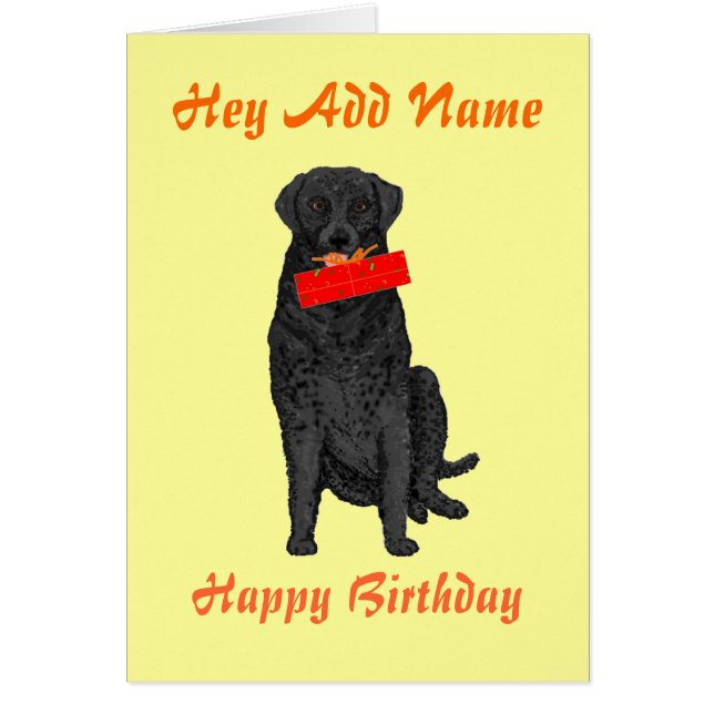 Cartão Cão que guardara o presente de aniversário (Frente)