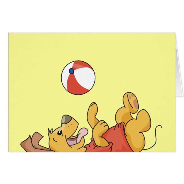 Cartão Cão que joga com camiseta e presentes da bola (Frente Horizontal)