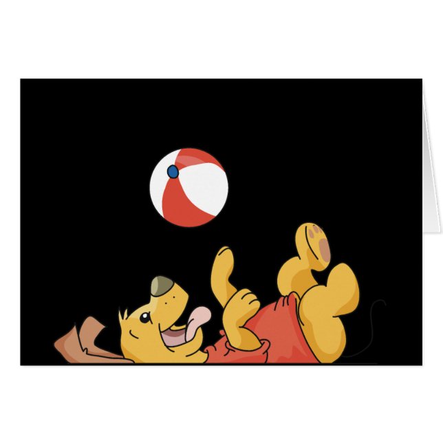 Cartão Cão que joga com camiseta e presentes da bola (Frente Horizontal)