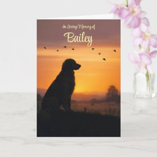 Cartão Cão Retriever Dourado Simpatia Silhueta Nome do Cã
