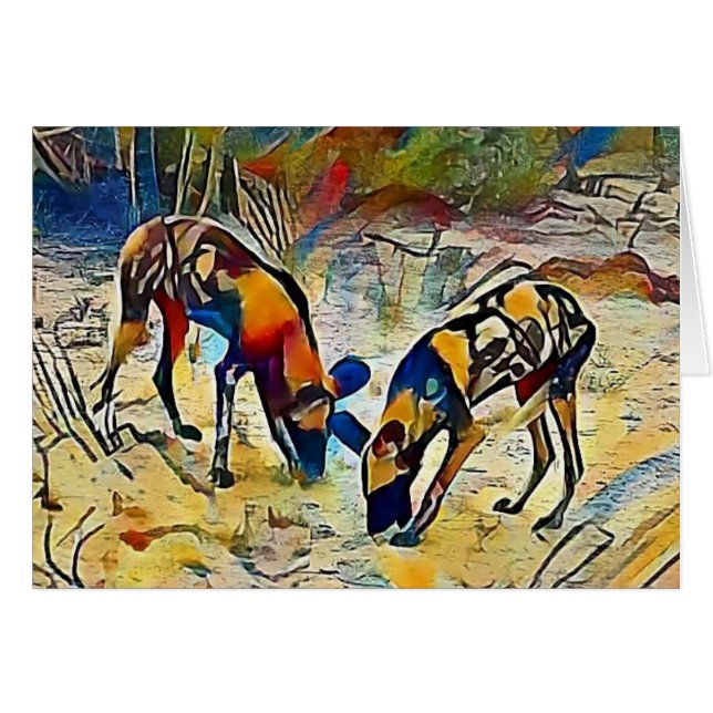 Cartão Cão selvagem africano (Frente Horizontal)