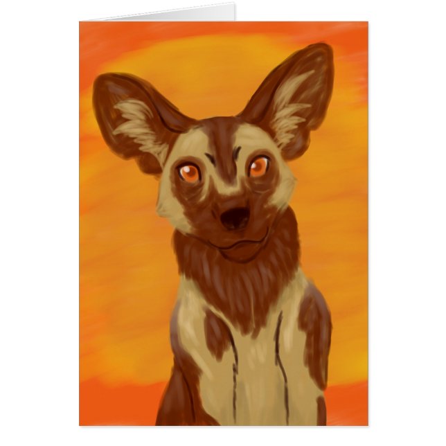 Cartão Cão selvagem africano (Frente)