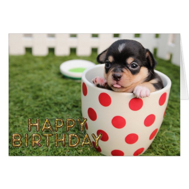 Cartão Cãozinho bonito (Frente Horizontal)