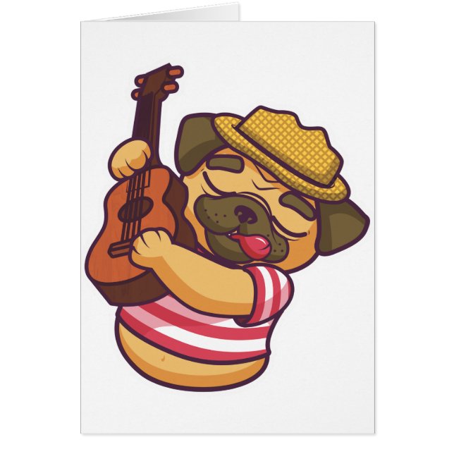 Cartão cãozinho tocando violão (Frente)