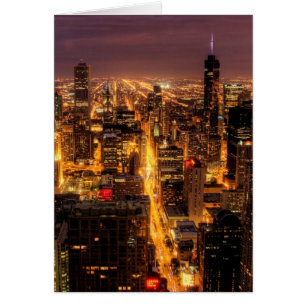 Cartão Capa de cidade noturna de Chicago