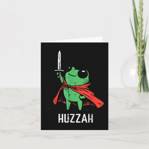 Cartão Capa de Espada de Rã Huzzah Meme Divertido Fantasi