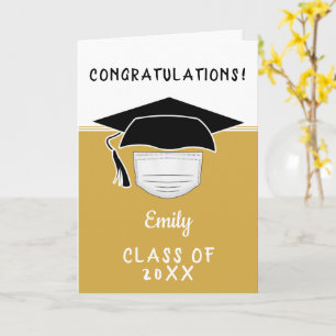 Cartão Capa de Formatura de Graduado Pandêmico com Máscar