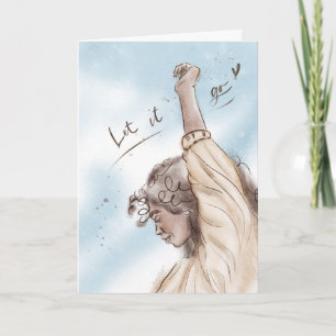 Cartão Capa de iPad Let it Go   Mulher Céu Azul