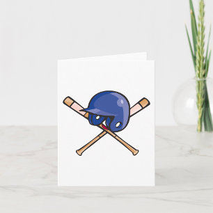 Cartão Capacete de Baseball e Bats