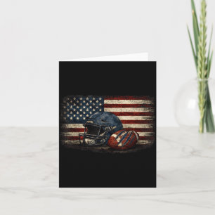 Cartão Capacete de Futebol Bandeira Americana 4 de Julho