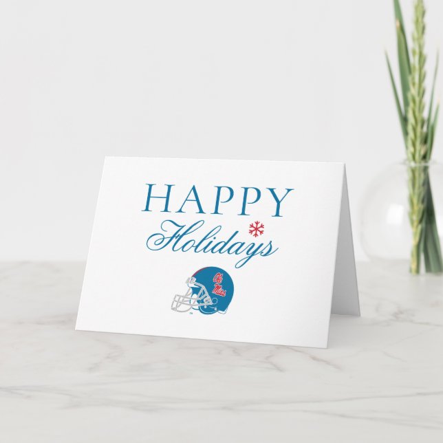 Cartão Capacete de Futebol Ole Miss | Azul Claro (Frente)