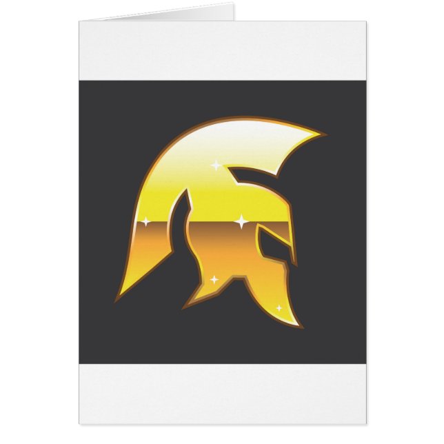 Cartão Capacete romano dourado (Frente)