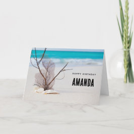 Cartão Capas de terra em um aniversário de fotos em Sandy