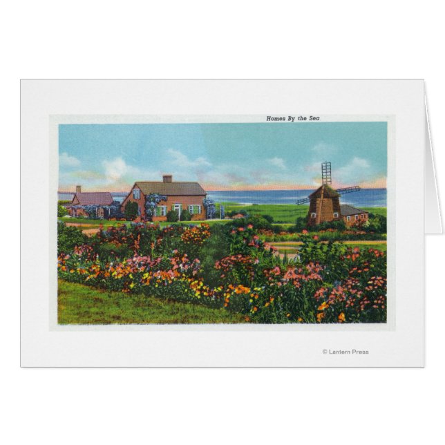 Cartão Cape Cod, MassachusettsView of Homes pelo (Frente Horizontal)