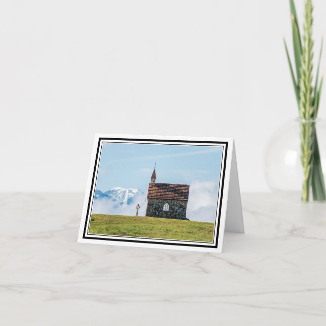 Cartão Capela das Montanhas Rochosas (Frente)