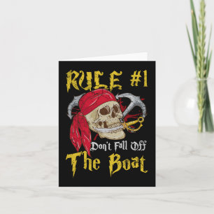 Cartão Capitão barco Pirates Diversão Pirate Não Cai Em T