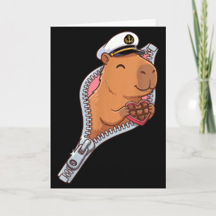 Cartão Capitão Capivara Chocolate Coração Zipper de São V