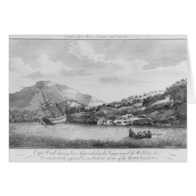 Cartão Capitão Cozimento que shipwrecked (Frente Horizontal)