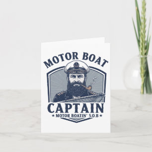 Cartão Capitão de Barco Motor Funny Pontoon Motor Boa