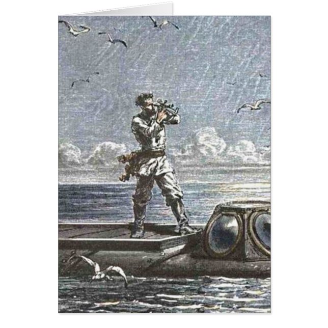Cartão Capitão Nemo Verne 20.000 Leagues Sci Fi Art (Frente)