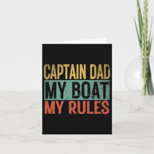 Cartão Capitão Pai Meu Barco Minhas Regras Engraçado Retr