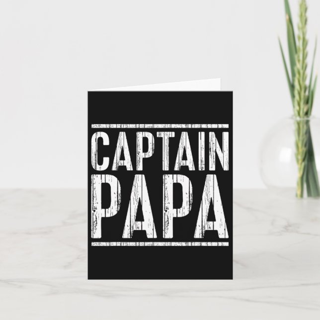 Cartão Capitão Papá Shirt Pontoon Dia de os pais Fishin (Frente)