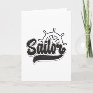 Cartão Capitão Sailor Sail Boat Sea Navegando Engraçado P