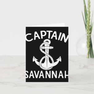 Cartão Capitão Savannah Iate Navegação Âncora de Barco Ba