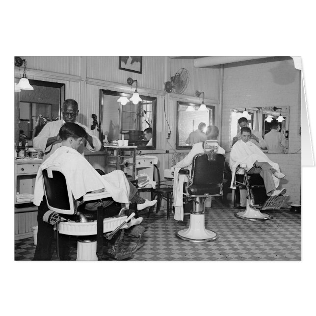 Cartão Capitol Barber Shop, 1938 (Frente Horizontal)