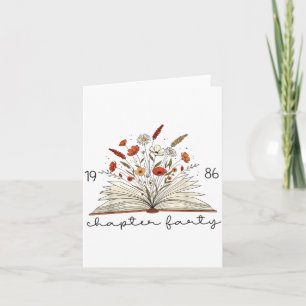 Cartão Capítulo da Vida Quarenta 1986 Livro Floral Aniver