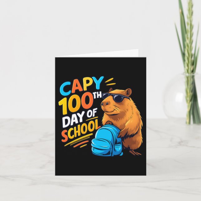 Cartão Capivara 100º Dia De Escola (Frente)