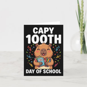 Cartão Capivara 100º Dia De Escola Capy Animal Fofo