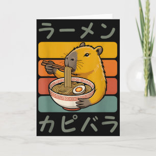 Cartão Capivara Anime Gráfico Ramen Kawaii Japonês Antigo