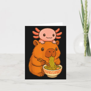 Cartão Capivara Anime Ramen Axolote Gráfico Divertido Kaw
