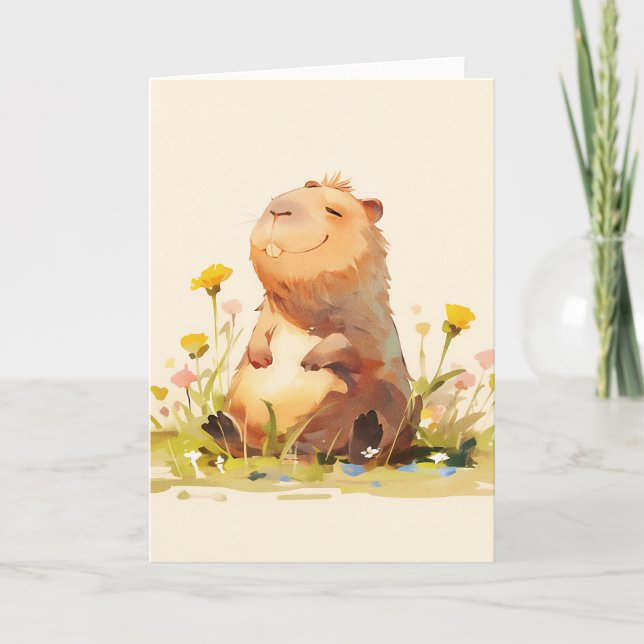 Cartão Capivara Aproveitando a Vida (Frente)
