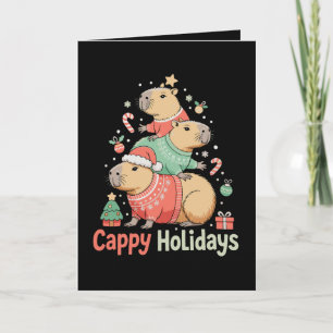 Cartão Capivara Cappy de Natal Árvore de Natal Temporada