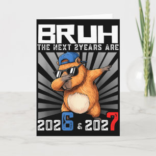 Cartão Capivara Dabbing 67 Ano Novo 2026 Meninos Crianças