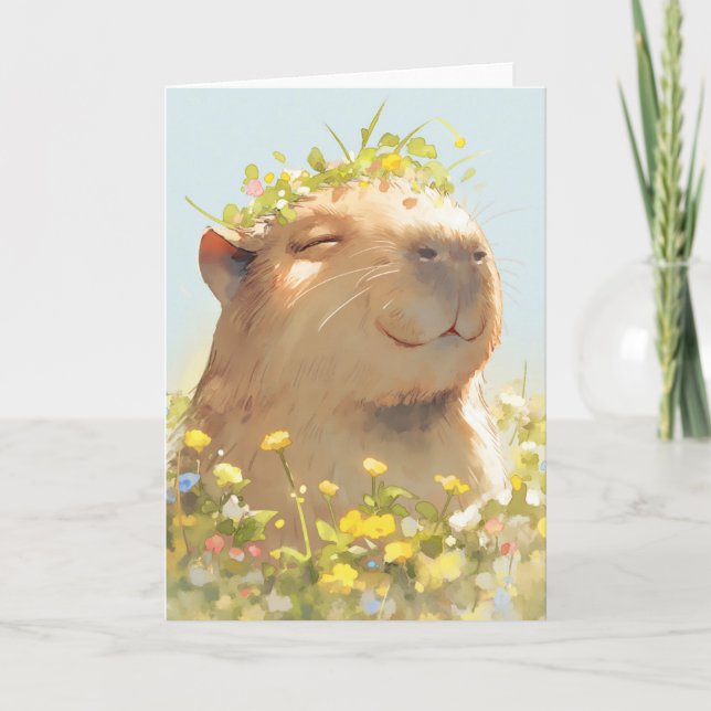 Cartão Capivara do Poder das Flores (Frente)