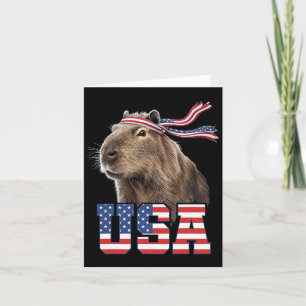 Cartão Capivara EUA Bandeira Patriótica Americana Homens 