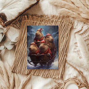 Cartão Capivara Natal Festa Capivara