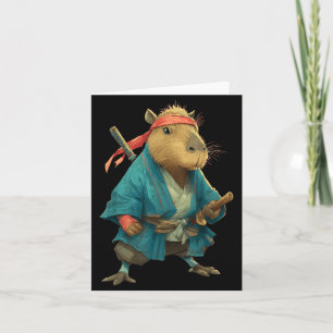 Cartão Capivara Ninja Samurai Japão Japonês Engraçado Grá