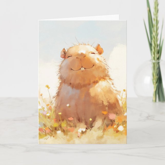 Cartão Capivara Relaxada e Macia (Frente)
