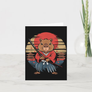 Cartão Capivara Samurai Japonês