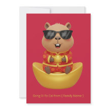 Capivara Yuanbao de Ano Novo Chinês Prosperidade