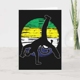 Cartão Capoeira Retro - Amante de Artes Marciais Kickboxi
