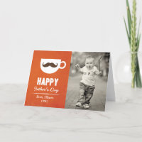 Cappuccino Mustache Photo Father's Day Card
