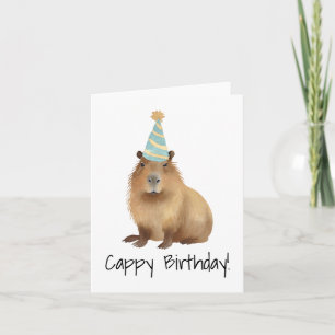 Cartão Cappy Birthday Capybara Watercolor