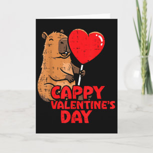 Cartão Cappy Dia dos Namorados Capivara Roedor Fofo Mulhe