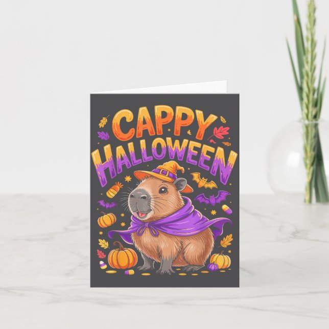 Cartão Cappy Halloween Capybara Witch  (Frente)