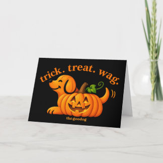 Cartão Caprichoso Jack-O-Lantern Amante de Cachorro no Ha